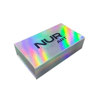 China 4C Finish Folding Glitter Holographic Gift 1400g Cardboard Box With Magnetic Closure for sale
