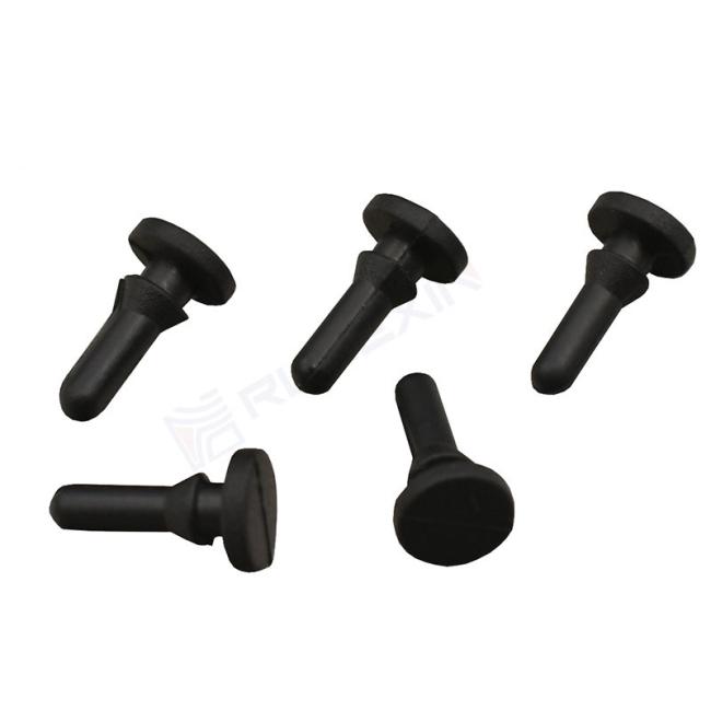 Close-up view of silicone rubber plug showing material texture and flexibility
