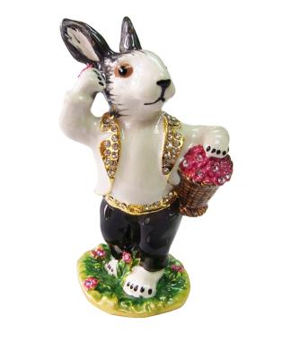 China Easter Rabbit Trinket Box Rabbit Trinket Jewelry Box Bejeweled Box Cony Jewelry Trinket Box Easter Bunny Jewelry Box for sale