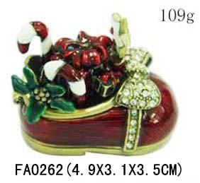 China Christmas Shoes Metal Decorative Box for sale