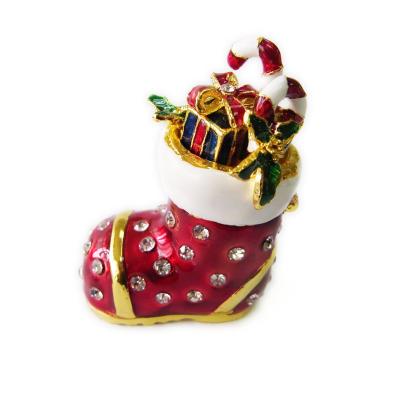 China Christmas Shoe Fashion Metal Jewelry Box for sale