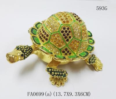 China Custom Turtle shape zinc alloy gift jewelry boxes turtle trinket box jewelry box for sale