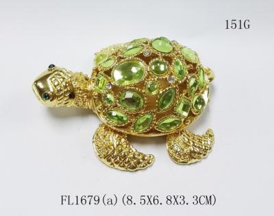China Turtle metal trinket box Turtle jewelry box turtle shaped trinket box for gift for sale