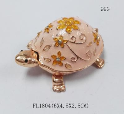 China Turtle trinket jewelry box petwer metal jewelry box enamel decoration gifts box for sale