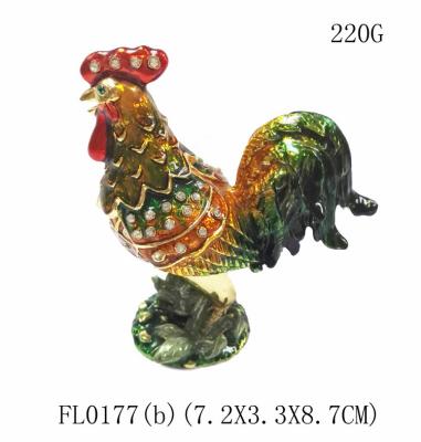China Decorative Alloy Rooster Jewelry Boxes High quality rooster shape jewelry box for sale