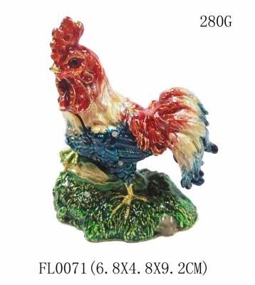 China Wholesale rooster metal jewelry box rooster decorative box fashion rooster cock  jewelry box for sale