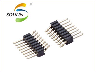 China Right Angle SMT Pin Header Connectors 1.27mm pitch Single Row for sale