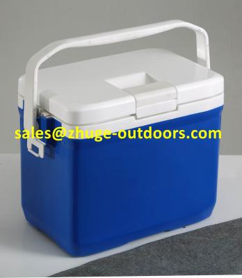 China Portable 10 Liter EPS Insulation Blue Plastic Ice Cooler Box for sale