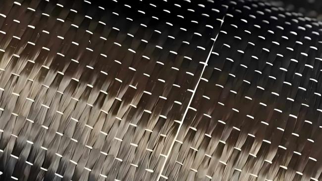 Close-up of basalt fiber weave structure