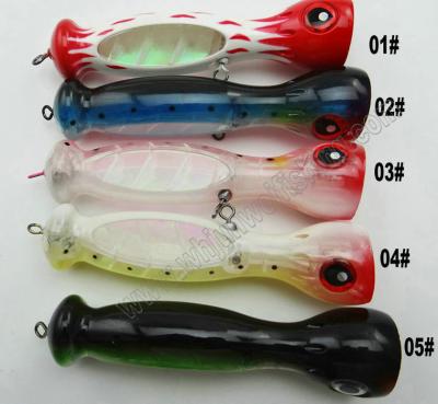 China 2017 New style 13cm 48g popper wooden fishing lure popper hard lure trolling lure for sale
