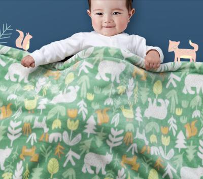 China 100% Polyester Cartoon Print Blanket ,  Flannel Baby Blanket For Kids / Newborn Baby for sale