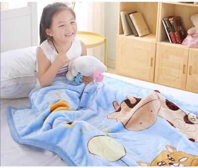 China Multifuction Cartoon Print Blanket Kids Animal Flannel Blanket 100*120CM for sale