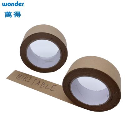 China Gummed Brown Paper Packing Tape ,Writable Base Self Adhesive Paper Kraft Tape for sale