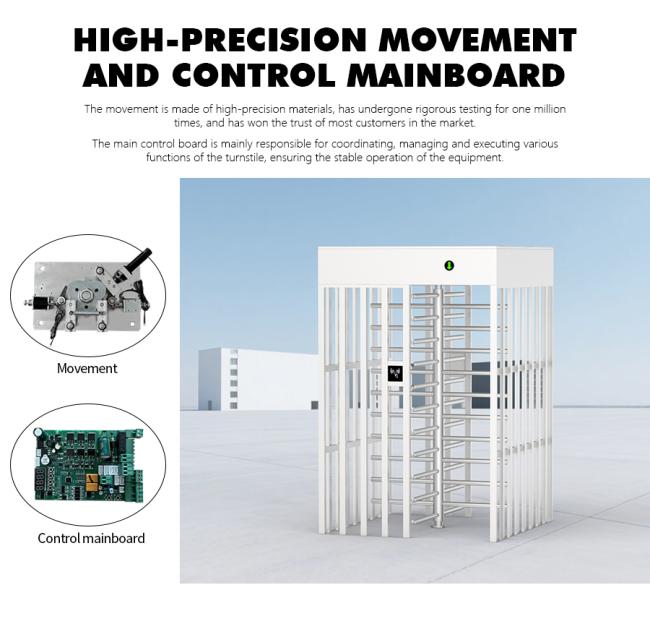 HCW CW802 Full Height Turnstile Gate side view