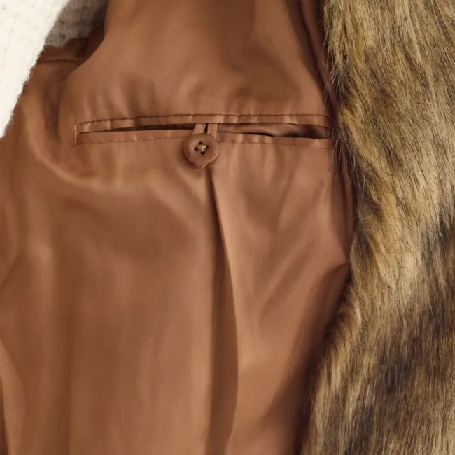 Men's Faux Fur Coat back view