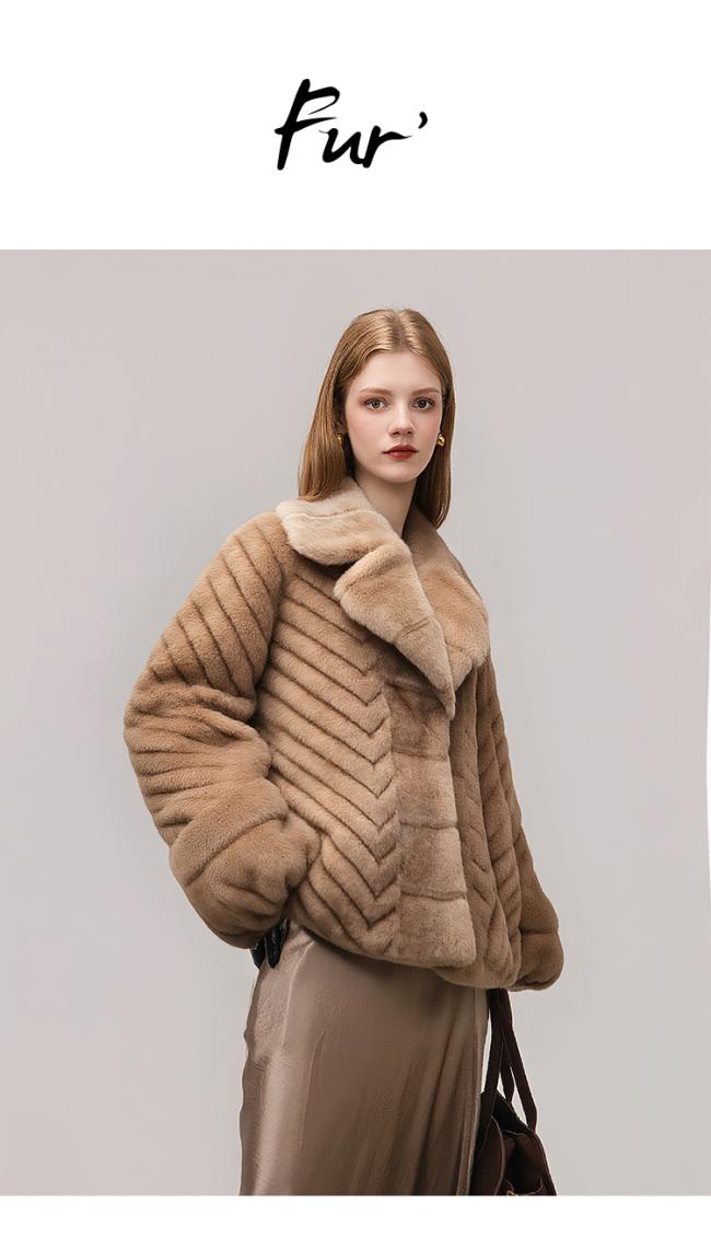 Women's Eco-friendly Faux Fur Long Sleeve Crop Jacket