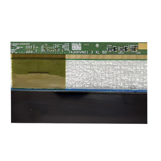 AUO T430HVN01.0 LCD panel specifications label with technical data