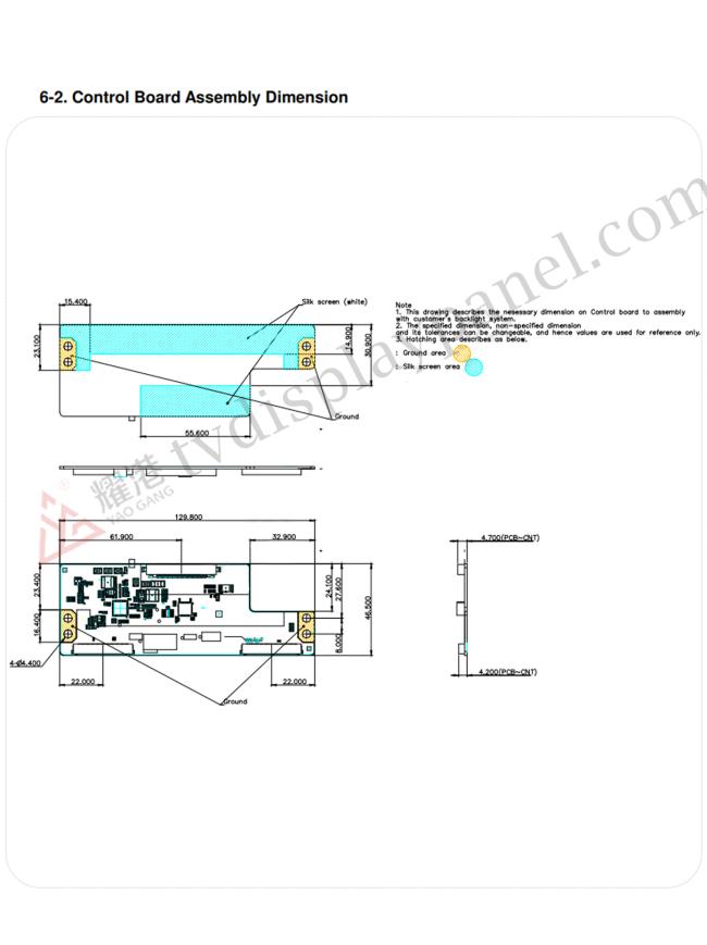Panel Main Board External Dimension Diagram