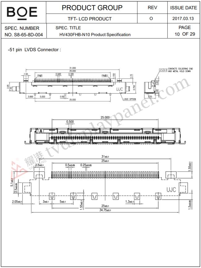 HV430FHB-N10 LCD panel packaging