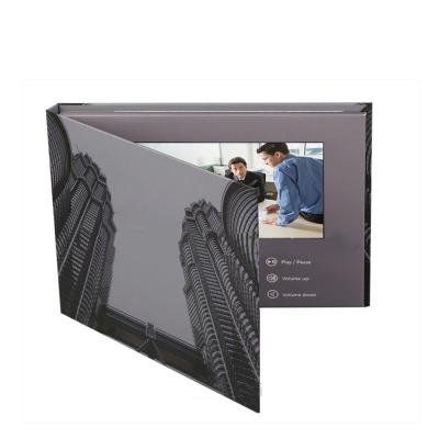 China Latest video marketing solution 7 inch LCD video book/LCD video mailer brochure with 1300G hard back for sale