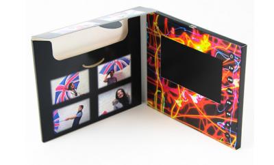 China 5 inch LCD video mailer with inside pocket for brochure, LCD video card media kits for sale