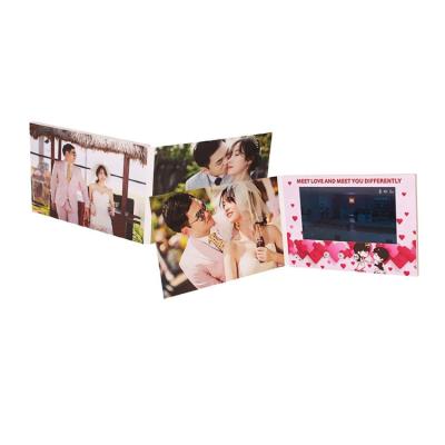 China Personalized names LCD wedding photo album video for LCD video greeting card invitation for sale