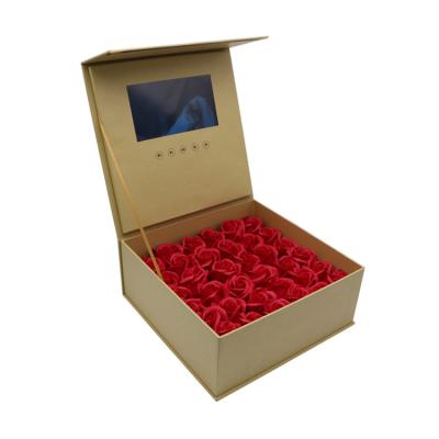 China Presentation Marketing Greeting Gift Flower Jewelry Ring Lcd Screen video box gift for sale