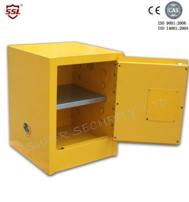 China Gabinetes de almacenamiento químicos inflamables cubiertos polvo amarillo para el laboratorio, top del banco en venta