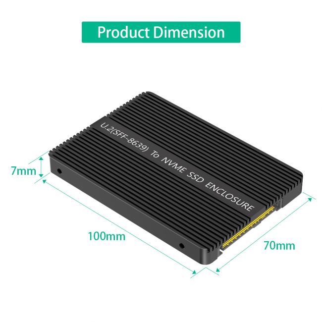 M.2 to U.2 SSD Adapter bottom view revealing PCB layout