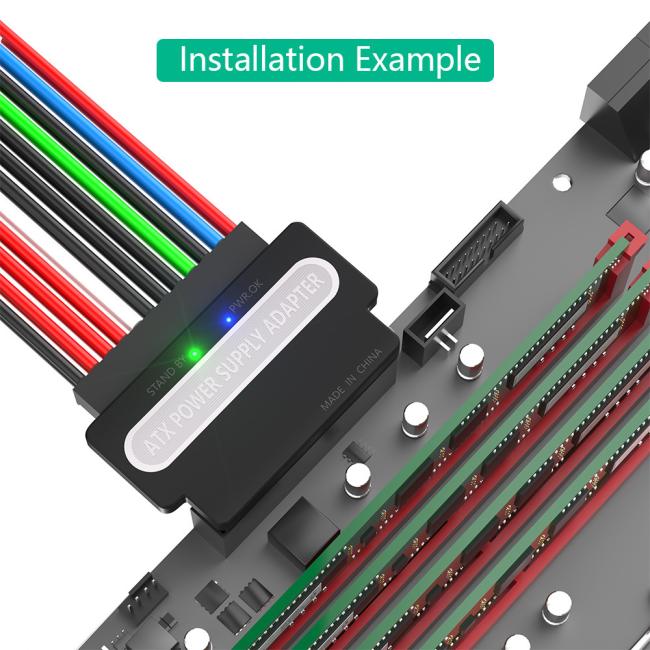 LED indicator close-up showing Power OK status light