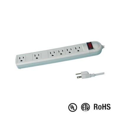 China UL and CUL Tested Power Strip 1.5ft 3*14AWG Cord with Switch, Surge Protector for sale