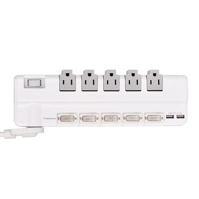 China 5 outlet UL and CUL Tested Power Strip 1.5ft 3*14AWG Cord with Switch, Surge Protector USB Adapter for sale