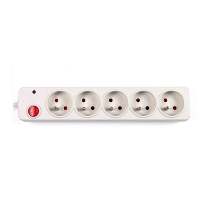 China 5 outlet French Type Extension Socket, With Surge Protector for sale