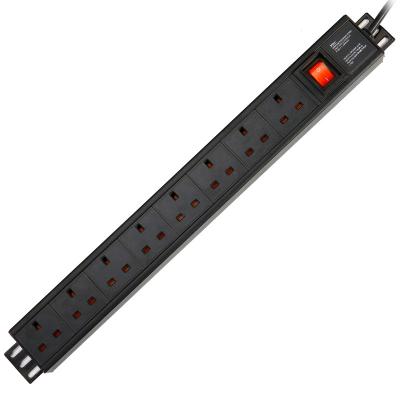 China 8 Way UK Type PDU Extension Socket With On/Off Switch for sale