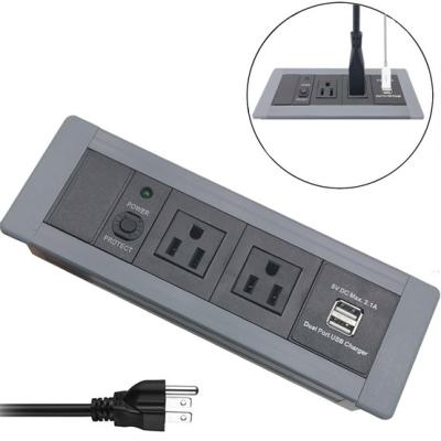 China America Desktop Clamp Power Strip 2outlet and 2USB ETL passed for sale