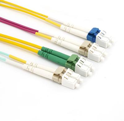 China LC To SC APC Patch Cord MM OM1 OM2 OM3 OM4 LC SC Duplex Patch Cord for sale