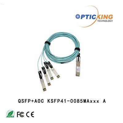 China 40G QSFP+ To 4×10G SFP+ AOC Active Optical Cable RoHS TUV Approval for sale