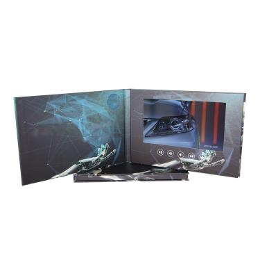 China Europe high end medical printing a5 7inch hardcovcer lcd video brochure for sale