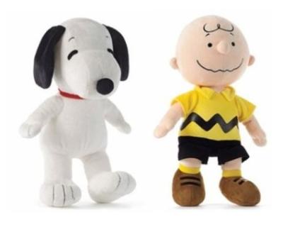 China Peanuts Snoopy and Chuck Plush Set Featuring Snoopy and Charlie Brown Dolls for sale