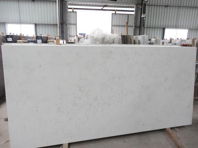White carrara quartz stone slab