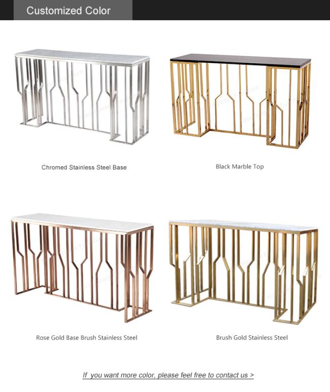Stainless Steel Frame Carranza White Marble Table Top