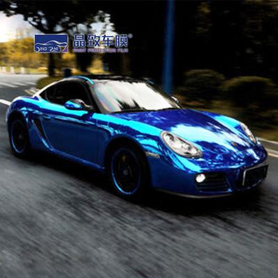 China Best Quality 3 Layers Glossy Blue Metallic Car Vinyl Wrap Bubble Free For Car Wrapping 1.52m*18m for sale