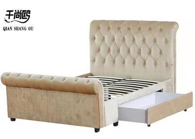 China Drawer Storage King Size Bed , Hotel Soft Queen Bed Frame for sale