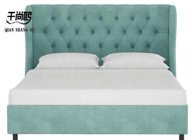 China Linen Platform Tufted Bed Bedroom Furniture Wooden Bed for Apartment for sale