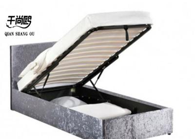 China Contemporary Velvet Upholstered Bed , Shredded Storage Single Bed for sale