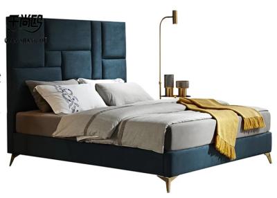 China Super Large King Size Upholstered Beds European Style Dutch velvet Material for sale