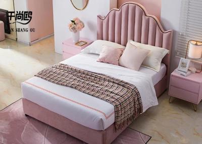 China European Style Wave Shaped Bed , Modern Tufted Bed for Apartment for sale