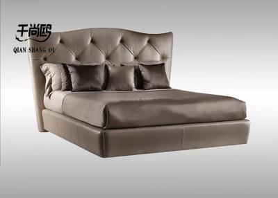 China High End Luxury Leather Bedroom Upholstered Bed King Size for sale