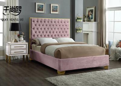 China Novel Tall Upholstered Bed 140 x 200 cm 160 x 200 cm Home Furnishings for sale