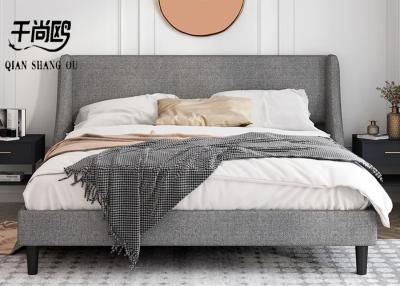 China Classic Simple Upholstered Bed Frame 180*200cm With Personalized Head / Wing Design for sale